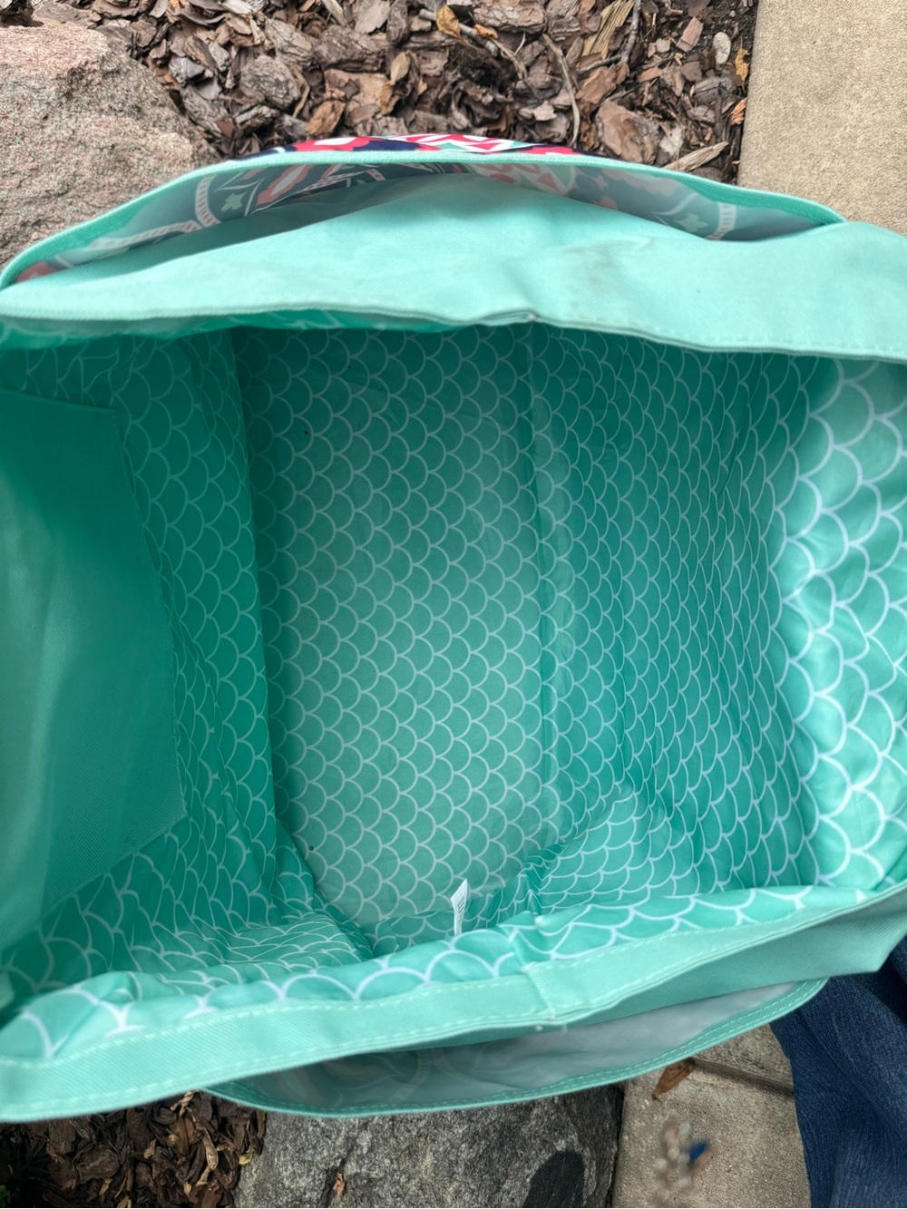 Geckobrands Mint and Navy large beach Tote - Picture 3 of 6